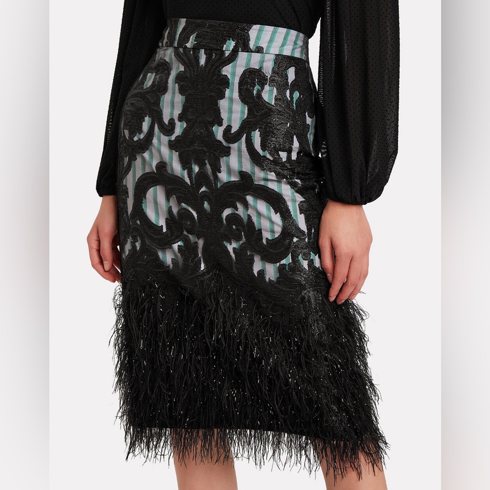 NWT Ganni Layered Feather Skirt